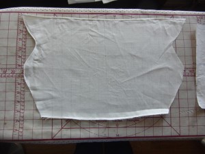 Coif laying flat. You can tell that I am bad at this, because I have already started hemming it... So much for a step by step...
