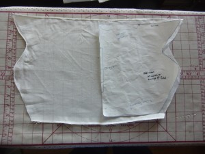 The coif and the pattern piece. This pattern is drafted out of the Janet Arnold on linens, I believe.
