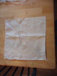 Lay the cords so that they go across opposite corners